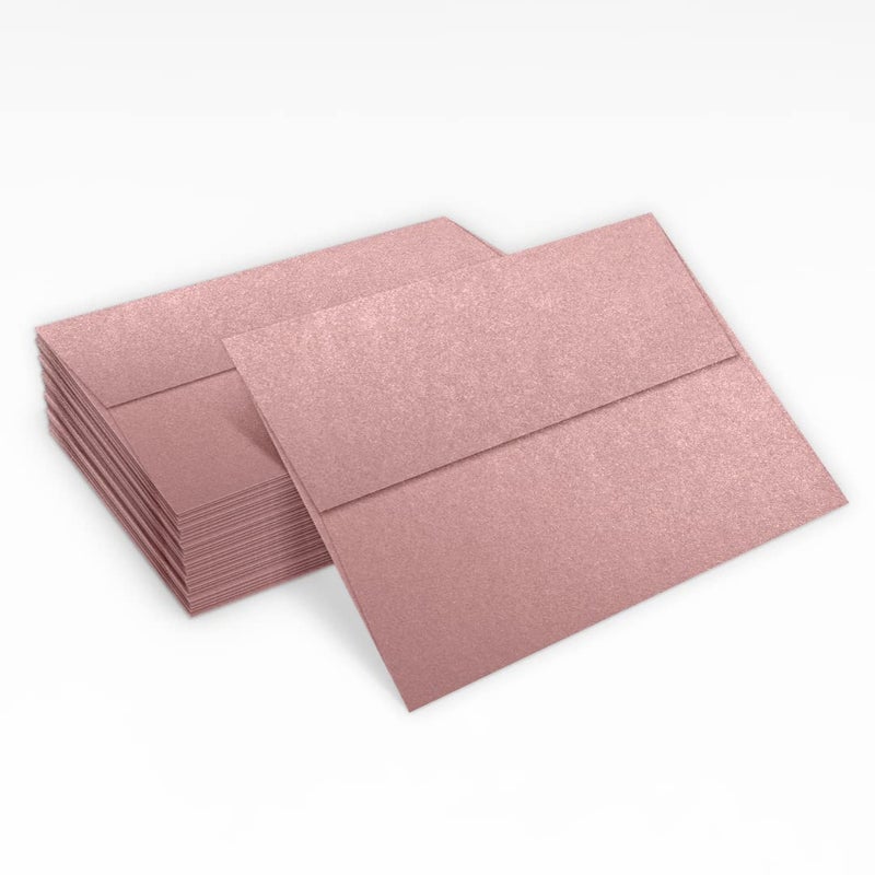 LUXPaper A7 Invitation Envelopes | Peel & Press | 5 1/4" x 7 1/4" | Misty Rose Metallic - Sirio Pearl | 84lb. Text | 50 Qty - Image 5